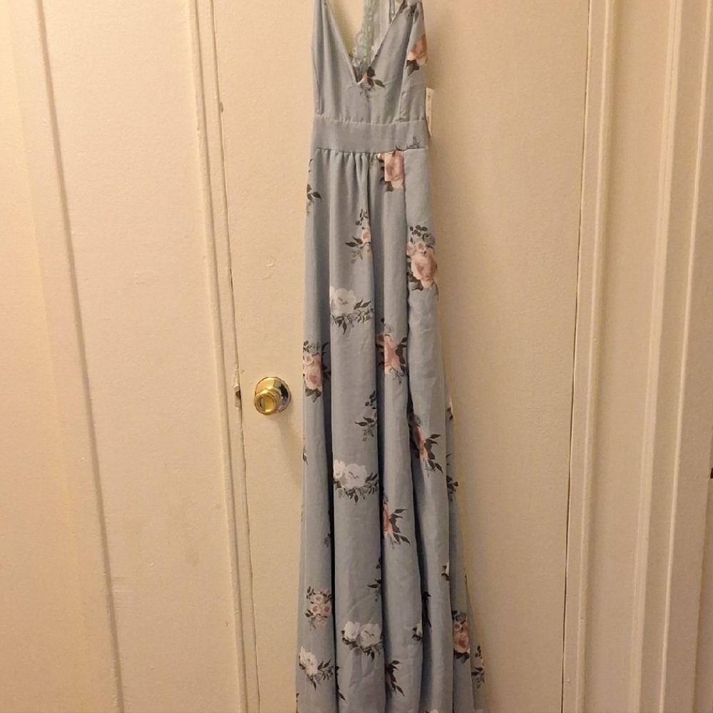 Juniors' 1412 Chiffon Ruffle Floral Maxi Dress